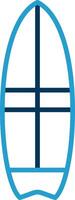 Surfer Line Blue Two Color Icon vector