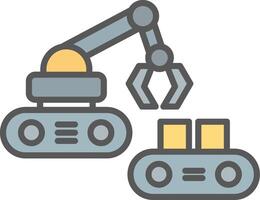 Robotic Produce Sorting Line Filled Light Icon vector