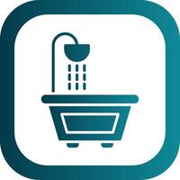 Bathtub Glyph Gradient Corner Icon vector