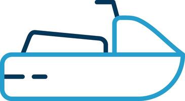 Jet Ski Line Blue Two Color Icon vector