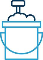 Sand Bucket Line Blue Two Color Icon vector