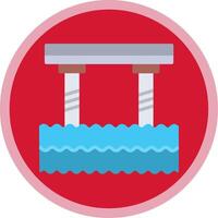 Bridge Flat Multi Circle Icon vector