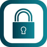 Lock Glyph Gradient Corner Icon vector