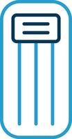 Beach Mattress Line Blue Two Color Icon vector