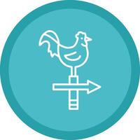 Chicken Line Multi Circle Icon vector