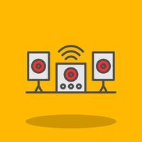 Audio System Filled Shadow Icon vector