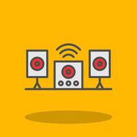 Audio System Filled Shadow Icon vector