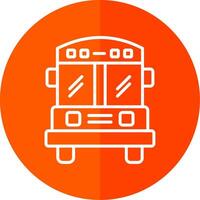 School Bus Line Red Circle Icon vector