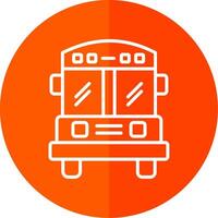 School Bus Line Red Circle Icon vector