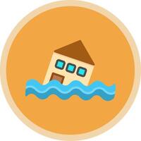 Flood Flat Multi Circle Icon vector