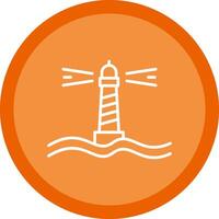 Lighthouse Line Multi Circle Icon vector