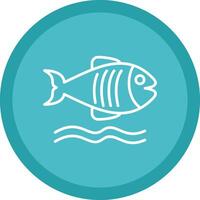 Flounder Line Multi Circle Icon vector