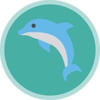 Dolphin Flat Multi Circle Icon vector