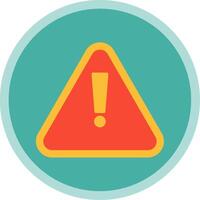 Warning Sign Flat Multi Circle Icon vector