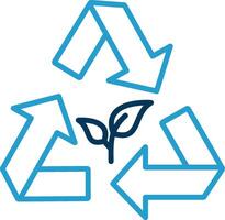 Recycling Line Blue Two Color Icon vector