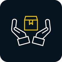 Handle With Care Line Red Circle Icon vector