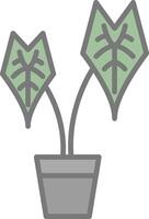 alocasia línea lleno ligero icono vector