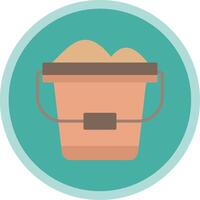 Sand Bucket Flat Multi Circle Icon vector