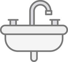 Sink Line Filled Light Icon vector