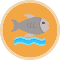 pescado plano multi circulo icono vector