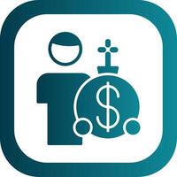 Debt Problems Glyph Gradient Corner Icon vector