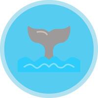 Whale Flat Multi Circle Icon vector