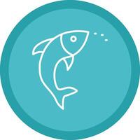 Fish Line Multi Circle Icon vector