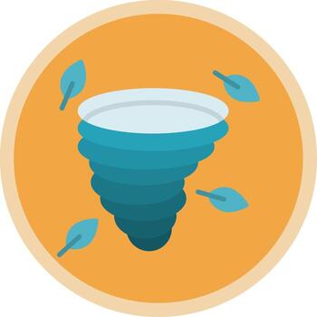 Tornado Flat Multi Circle Icon vector