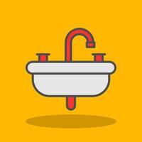 Sink Filled Shadow Icon vector