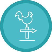 pollo línea multi circulo icono vector