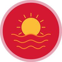 Sun Flat Multi Circle Icon vector