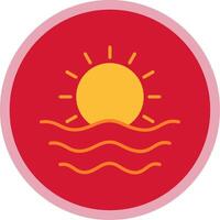 Sun Flat Multi Circle Icon vector