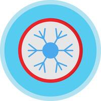 Snowflake Flat Multi Circle Icon vector
