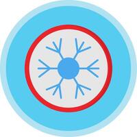 Snowflake Flat Multi Circle Icon vector