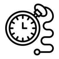 Pocket Watch Line Icon Design vector