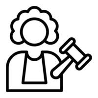 Judge Giving Order Line Icon Design vector