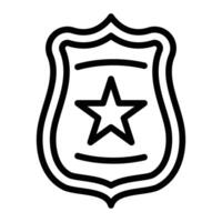 policía Insignia línea icono diseño vector