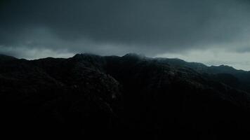 Cloudy Mountains at Night Aerial View video