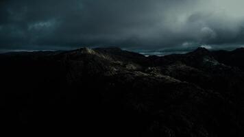 Cloudy Mountains at Night Aerial View video