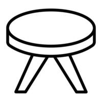 Round Table Line Icon Design vector