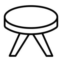 Round Table Line Icon Design vector