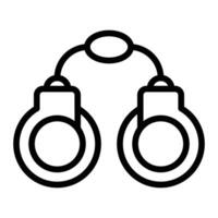 Handcuffs Line Icon Design vector