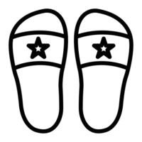 Slippers Line Icon Design vector