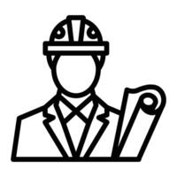 Builder Male Line Icon Design vector