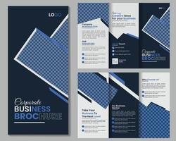 Corporate business trifold broucher layout design. vector