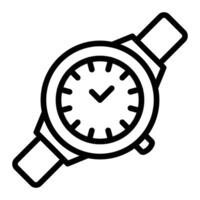 mano reloj línea icono diseño vector