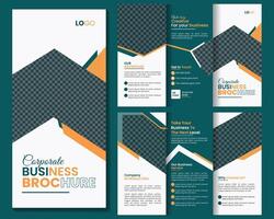 Corporate business trifold brochure template vector
