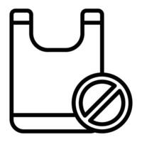 No Plastic Bag Line Icon Design vector