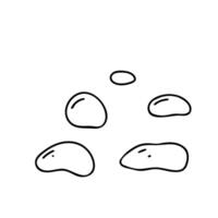 Hand drawn stones, rocks illustration in doodle style isolated on white background. Design elements. vector