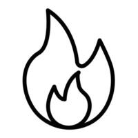 Flame Line Icon Design vector